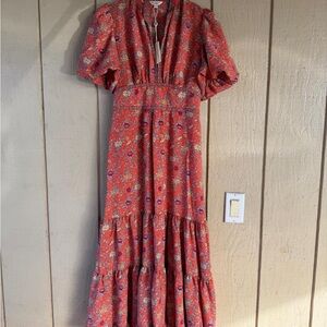 Max Studio Red Floral Maxi Dress